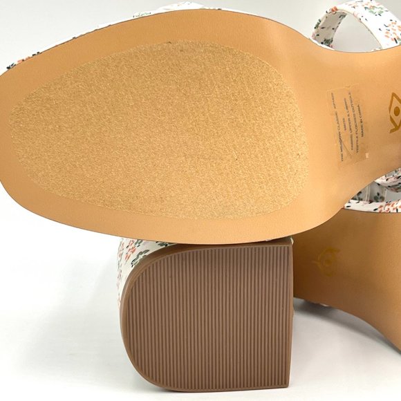 Katy Perry Size 9 The Meadow White Pink Floral Chunky Block Heel Sandals Shoes - Picture 10 of 15